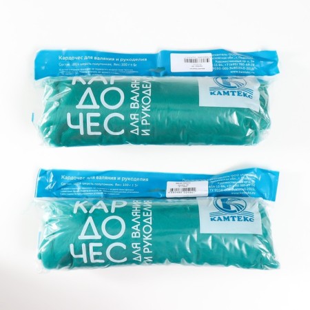 Fasting wool "cardoches" 100% half -toned wool 100g (041 emerald) mix-5