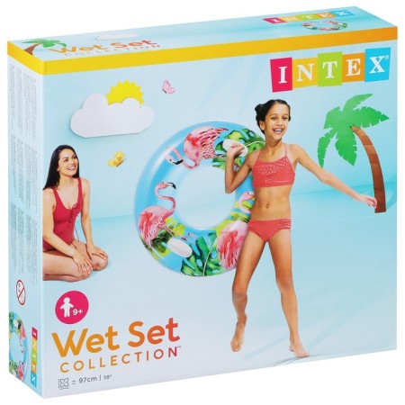Circle for swimming "Patterns", with handles, d = 97 cm, from 9 years, color mix, 58263np intex-7