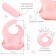 Bibslate for feeding silicone with pocket, pink color