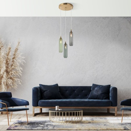 Suspended lamp EUROSTA SIESTA 50252/3, E14, 3x60W, 280x280x1485 mm, brass color-4