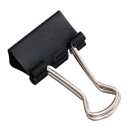 A set of paper clamps 15 mm, 12 pieces, in packaging, black-3