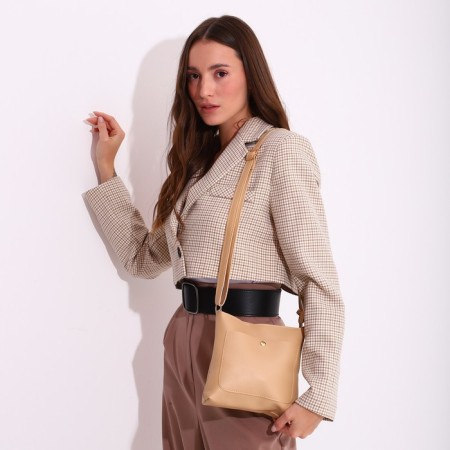 Cross-Bodi bag on magnet, beige color-5