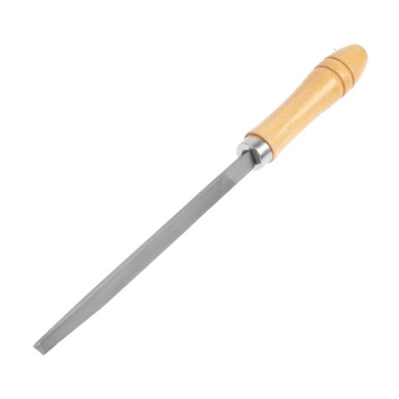 Tundra file, trihedral, steel U10, wooden handle, No. 2, 150 mm
