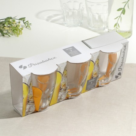 A set of glasses “SNEP”, 260 ml, 3 pcs, yellow plastic accessory-6