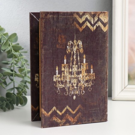 Broken cabinet wood to leatherette, glass "Crystal chandelier" 4.3x12x18 cm-1