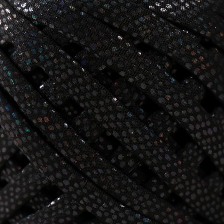 Knitted yarn metallic "snake scales" 100 g (black)-2
