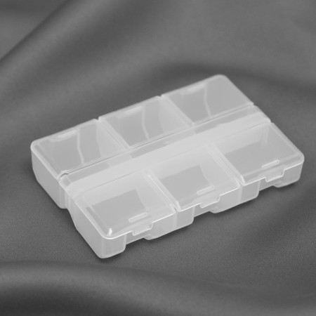 Organizer, 9 × 6 × 1.8 cm, 6 departments, color transparent color-1