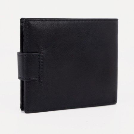 Male purse for magnet, department for bills, for maps, for coins, black color-1