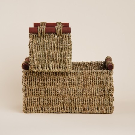 A set of baskets for storing manual weaving, straw, 2 pcs: 23x13x14, 29x19x16 cm-3