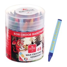 Loars of wax 48 colors 7.8 mm, KOH-I-NOOR 8236/48, round, in a plastic penalty, L = 80 mm