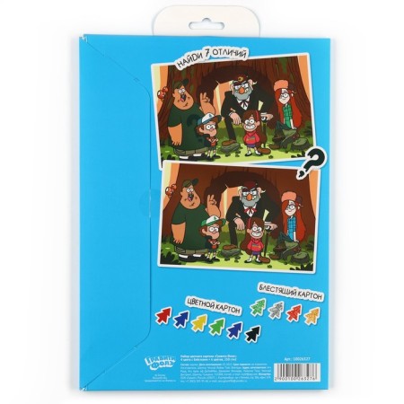 Cardboard color with sparkles, A4, 10 sheets, 10 colors, non -moped, bilateral, in the folder, 250 g/m², gravity farm-5