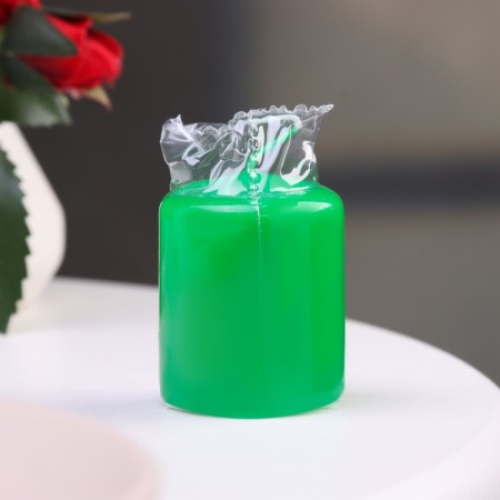 Candle - cylinder, 4x5cm, 7 hours, 47 g, green-3