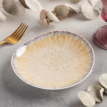 Ceramic pies "Gravity", D = 17 cm, beige color-1