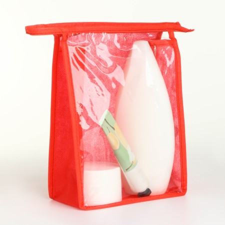 Cosmetic bag with lightning, red color-4