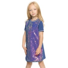 Dress for girls, height 104 cm, blue color