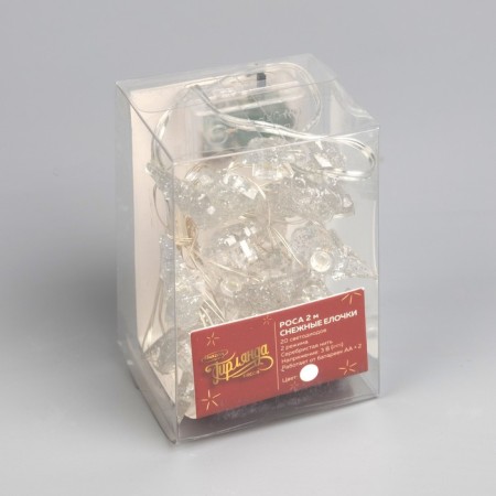 Garland “thread” 2 m Rosa with nozzles “snow Christmas tree”, IP20, silver thread, 20 LED, white glow, 2 modes, AAX2-3