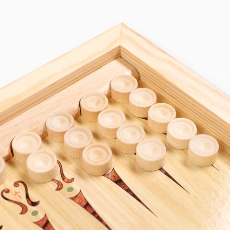 Wooden backgammon with checkers "Moscow", board game, 40 x 40 cm-5