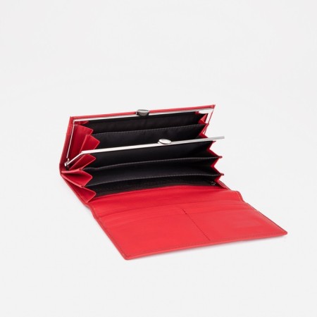Women's wallet on magnets, red color-2