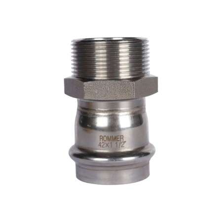 Adapter Rommer RSS-0021-042112, VPR-HR, D = 42 mm x 1 1/2 ", press, stainless steel-1