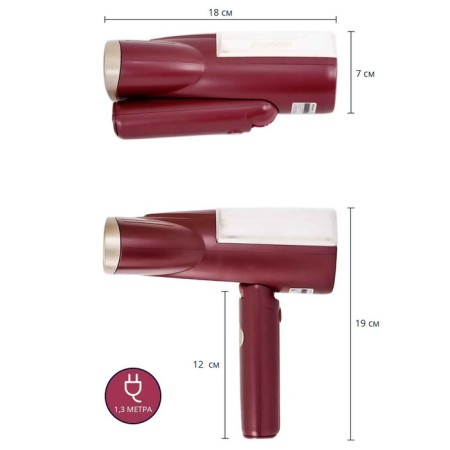 Pioneer SH103 steamer, manual, 800W, 100 ml, 14 g/min, lingonberry color-9