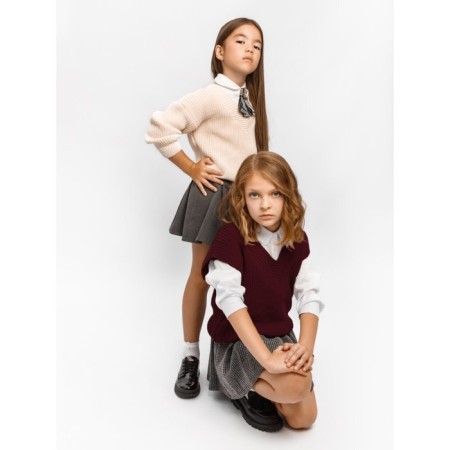 Жилет для девочки Amarobaby Knit, рост 146 см, цвет бордовый-11