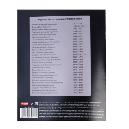 A notebook 48 sheets in the Error line "Literature", cover coated paper, OFSET block-4