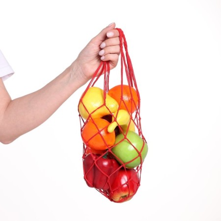 Black ALOSKA 38 cm, handle 15 cm, cell 4 cm, cotton, red-1