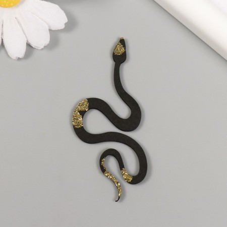 Decor "Black-gold snake" Foamiran, 7 cm (set 6 pcs)-2