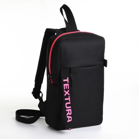 Textura's backpack, external pocket, black/pink color