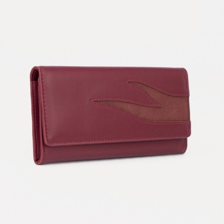 Women's wallet on magnets, burgundy color