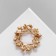 Brooch "Flowers" in a wreath, the color is white in matte gold