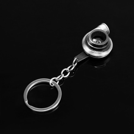 Cartage keychain, turbine, metal, chrome