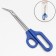 Scissors pedicure, curly, bent, wide, 21 cm, blue color