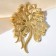 Brooch "Empress" luxury, white-green color in gold