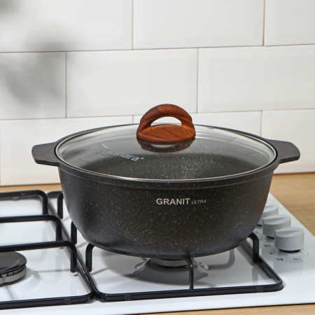 Granit Ultra Original, 4 l, glass cover, anti-stick coating, black color, black-3