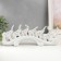 Souvenir Ceramics "Seven Elephants on the Wave" White 13x33.7x7.5 cm