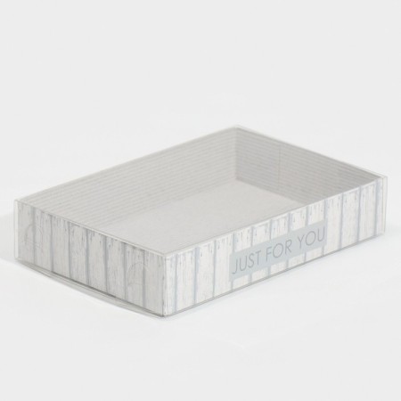 Confectionery packaging, Makarun box with PVC lid, just for you, 17 x 12 x 3.5 cm-1