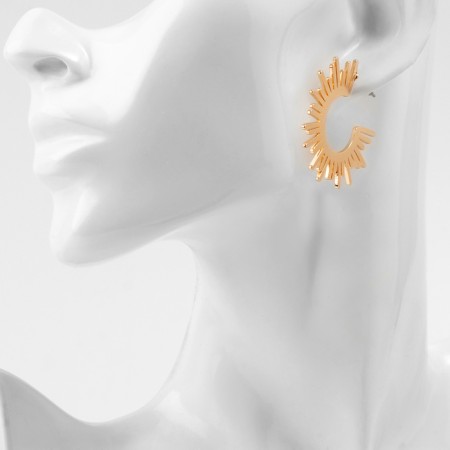 Earrings Metal "Atmosphere" Sun, Yarilo, Color Gold-3