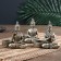 NECK Polystone under silver candlestick "Buddha - Meditation" MIX 10.5x5.3x11 cm