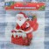 Santa Claus in a chimney glass 14x17 cm, red