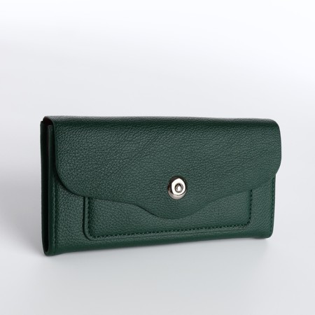 Women's wallet on magnet, green color