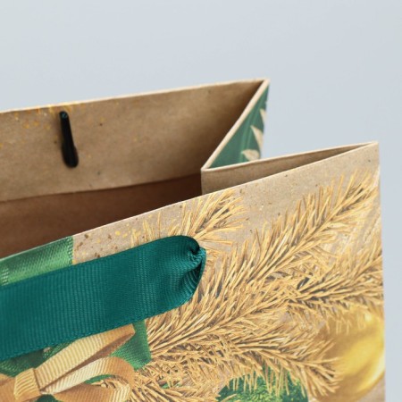 Craft horizontal package "New Year's Emerald", MS 23 x 18 x 10 cm, New Year-4