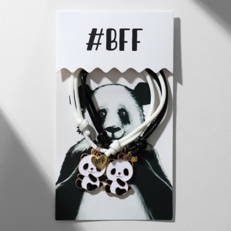 Bracelets "Demetrons" Panda and legs, black and white color, d = 6 cm-3