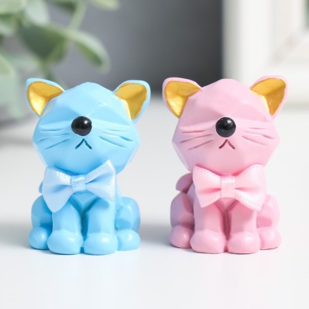 Polystone souvenir "Kitten with a bow" MIX 4x2.5x3 cm