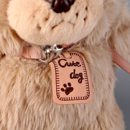 Soft toy "puppy" with a leash, 24 cm, gray-1