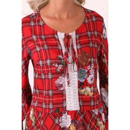 Female blouse, size 42, red color-10