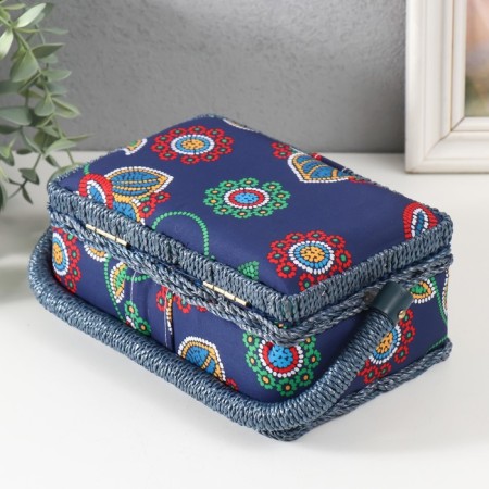 Casket for needlework "Flower mosaic" 18x12x9.5 cm-3