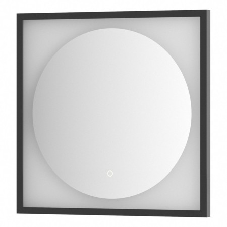 A mirror in a baguette frame with a 12 W LED light, 60x60 cm, sensory switch, warm white light,
