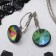 Earrings with rhinestones "Bright classic", gasoline color in silver, D = 1.4 cm