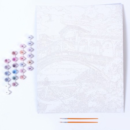 Picture on numbers on cardboard 40 × 50 cm "Rialto bridge"-3